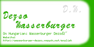 dezso wasserburger business card